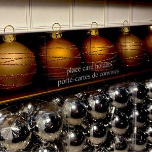 Holiday Place Card Holders by Pier 1 Imports & 3 packs of small ornaments